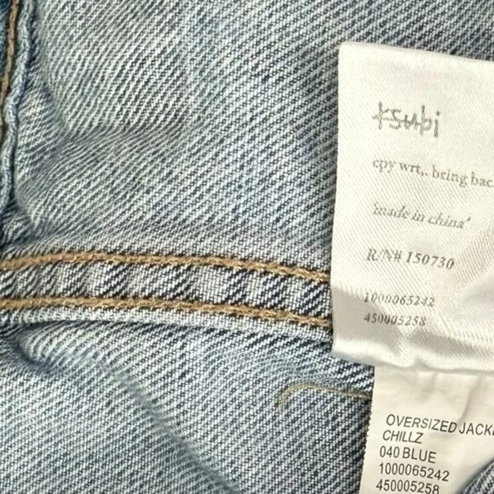 Ksubi Jean Jacket Mens Size XS Destroyed Oversized Light Wash Denim